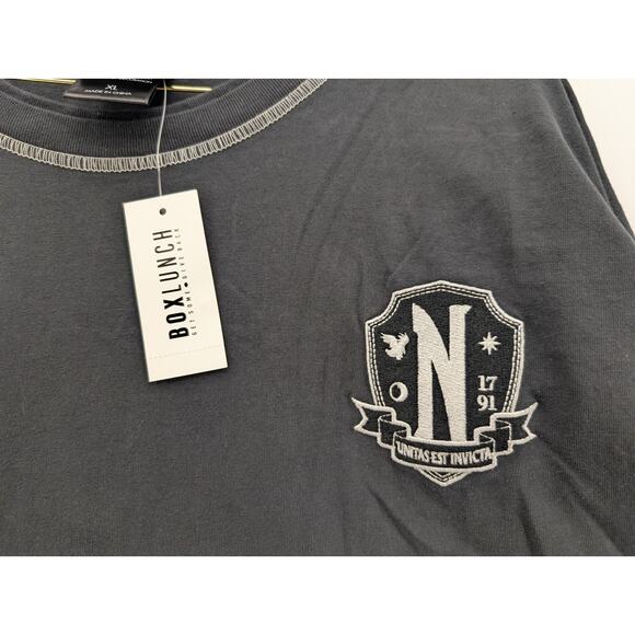 NWT BoxLunch Wednesday Nevermore Academy Ombré Long Sleeve T-Shirt in XL - Picture 5 of 9